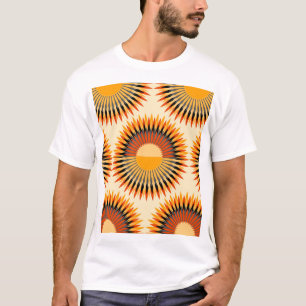 Camiseta Patrón de estrellas de flores de marfil naranja