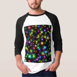 Camiseta Patrón de estrellas de Navidades multicolores