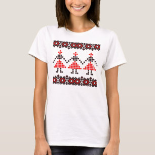 Camiseta Patrón de Europa Oriental, folclore tradicional