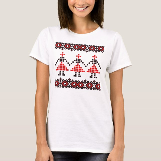 Camiseta Patrón de Europa Oriental, folclore tradicional (Anverso)