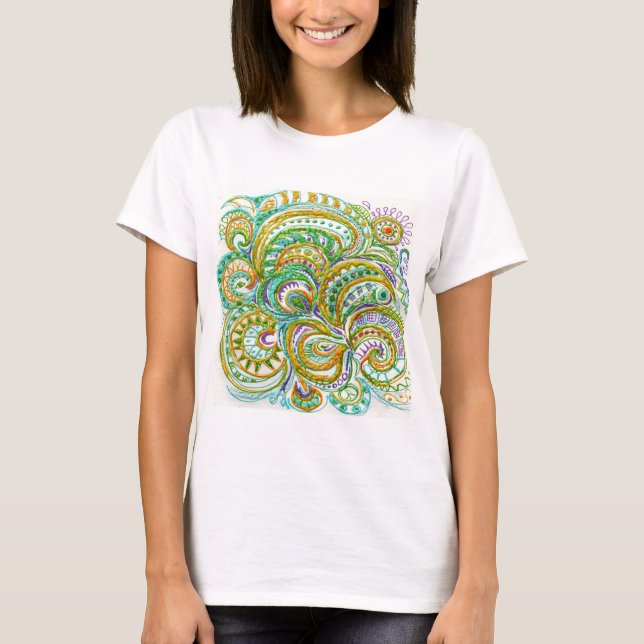 Camiseta Patrón de fantasía de arte folclórico (Anverso)