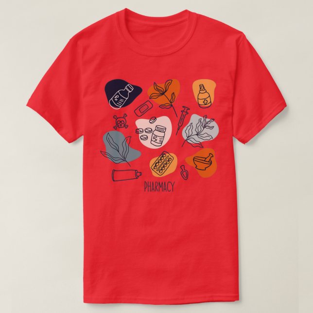 Camiseta Patrón de farmacia moderno (Diseño del anverso)
