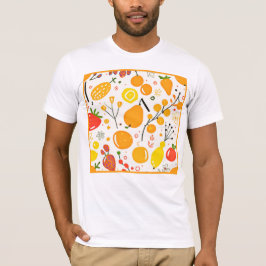 Camiseta Patrón de Fiesta de Frutas Tropicales