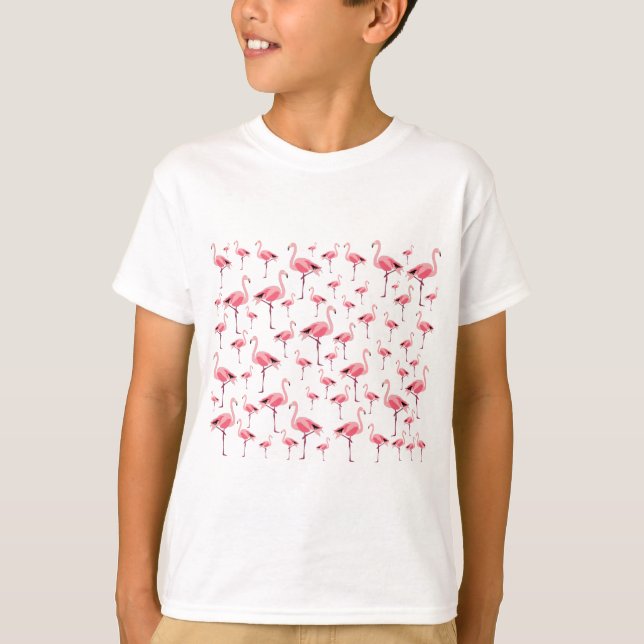 Camiseta Patrón de flamenco rosado de verano tropical (Anverso)