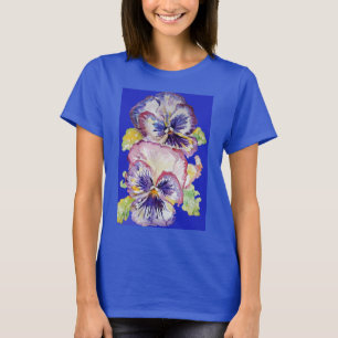 Camiseta Patrón de flor de color marrón marrón