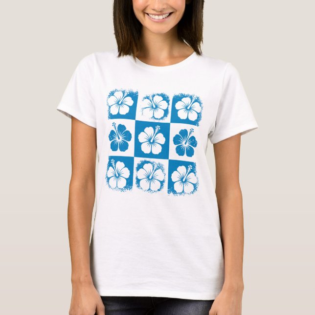 Camiseta Patrón de Flor de Hibisco (Anverso)