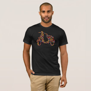 Camiseta Patrón de Flor de Moto Scooter