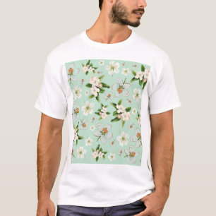 Camiseta Patrón de flor de primavera vintage