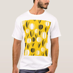 Camiseta Patrón de flor de tulipán holístico geométrico