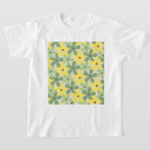 Patrón de flor del año 2007 retro amarillo verde