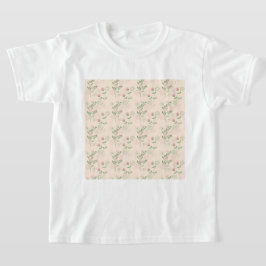 Camiseta Patrón de flor del Retro Verde Rosa Y2K 70
