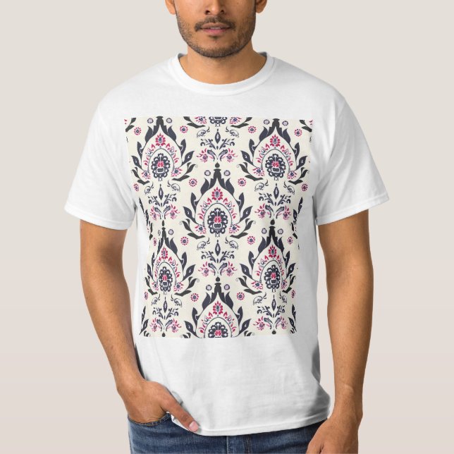 Camiseta Patrón de flor oscuro abstracto (Anverso)
