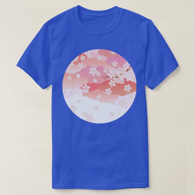 Camiseta Patrón de flor tradicional japonés 2 (Diseño del anverso)