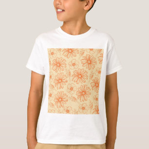 Camiseta Patrón de flor Y2K retro naranja