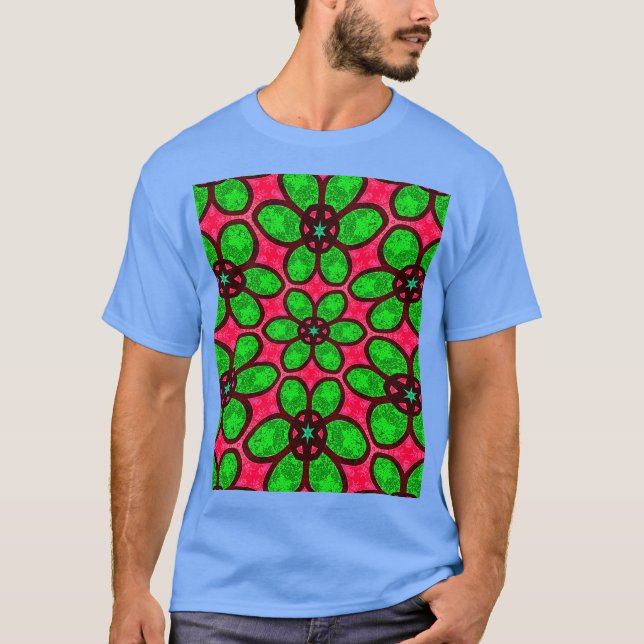 Camiseta Patrón de flores abstractas (Anverso)