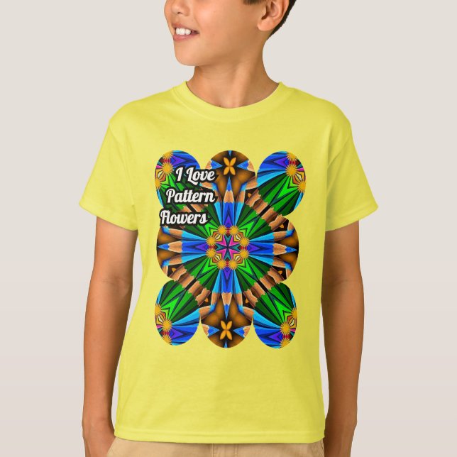 Camiseta Patrón de flores abstractas únicas (Anverso)