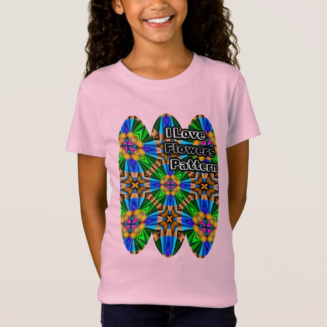 Camiseta Patrón de flores abstractas únicas (Anverso)