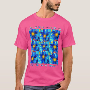 Camiseta Patrón de flores azules de bonito