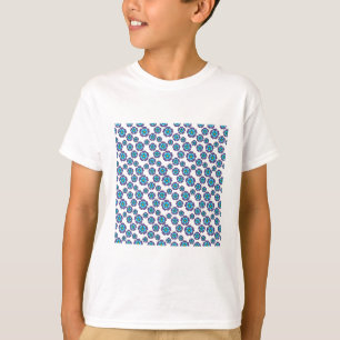 Camiseta Patrón de flores azules violetas
