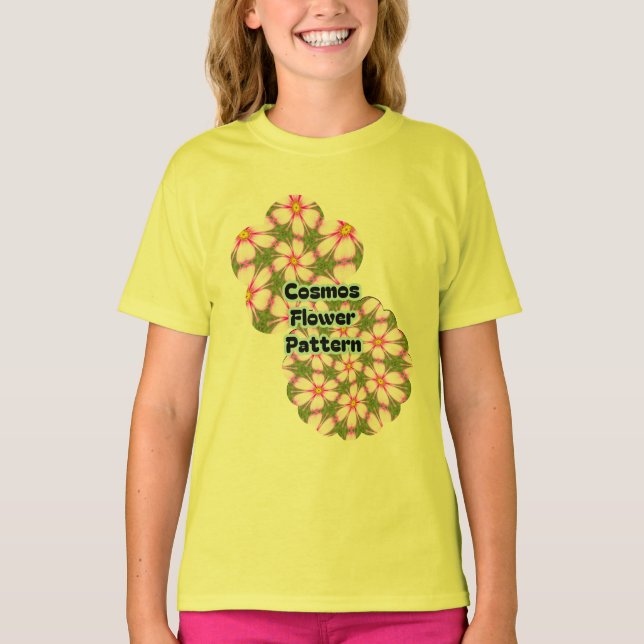 Camiseta Patrón de flores de cosmos (Anverso)