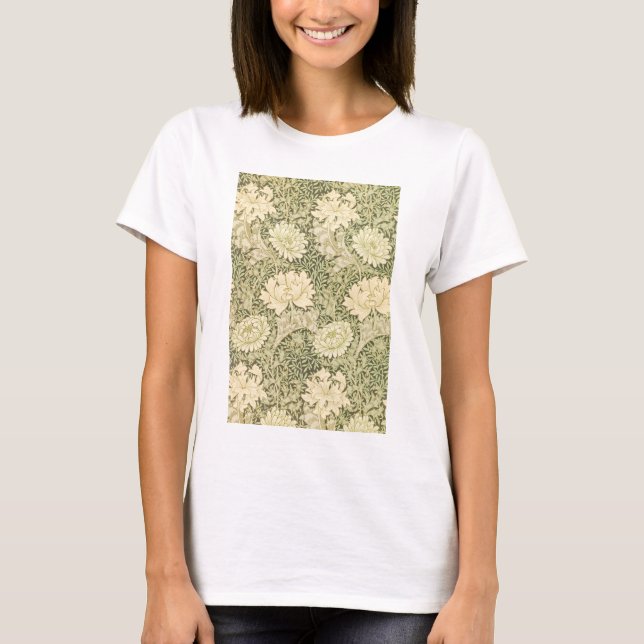 Camiseta Patrón de flores de crisantemo (por William Morris (Anverso)