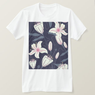 Camiseta Patrón de flores de época