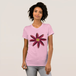 Camiseta Patrón de flores de maíz rojo femenino