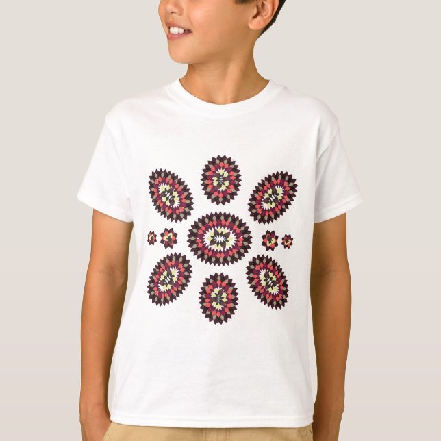 Camiseta Patrón de flores de Mandala (Anverso)