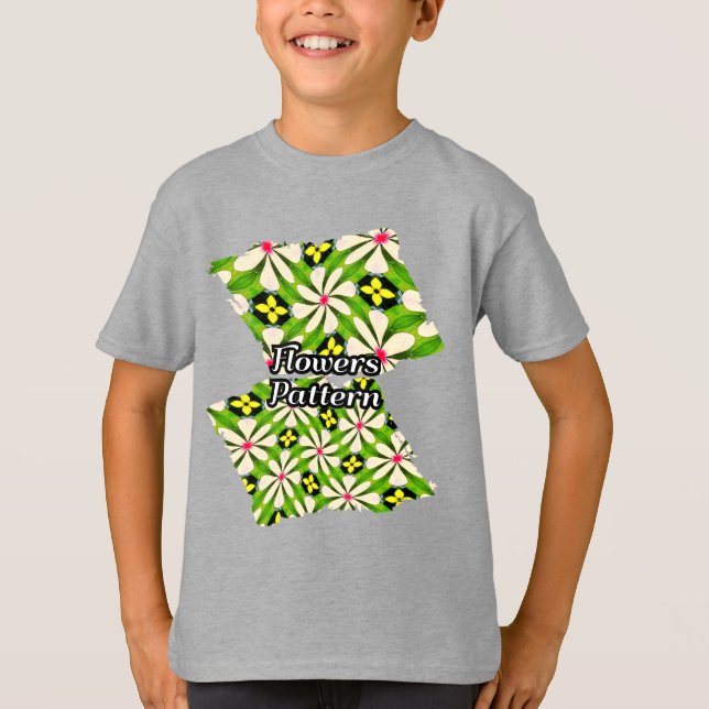 Camiseta Patrón de flores estéticas (Anverso)