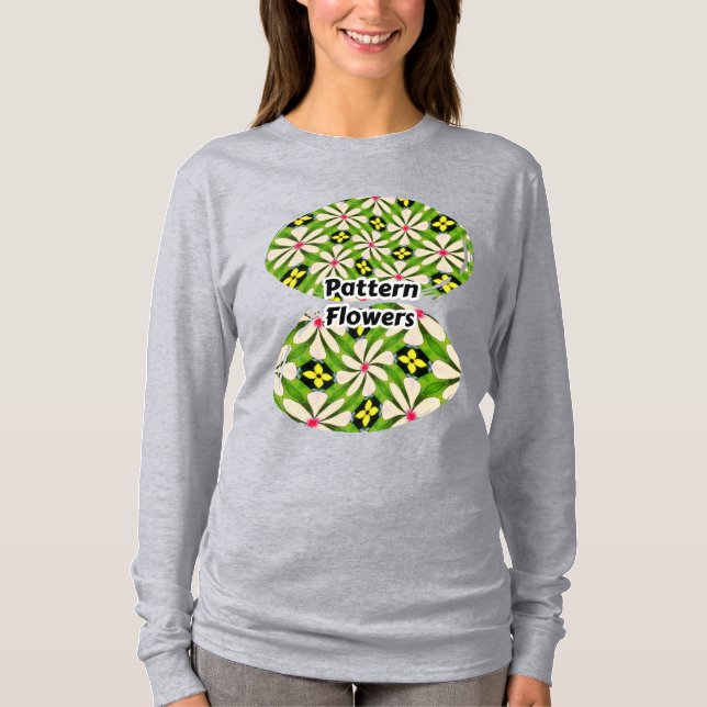Camiseta Patrón de flores estéticas (Anverso)