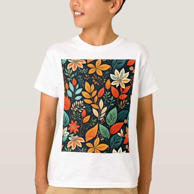 Camiseta Patrón de flores exóticas florales (Anverso)