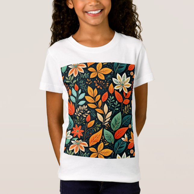 Camiseta Patrón de flores exóticas florales (Anverso)