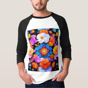 Camiseta Patrón de flores multicolores-68577