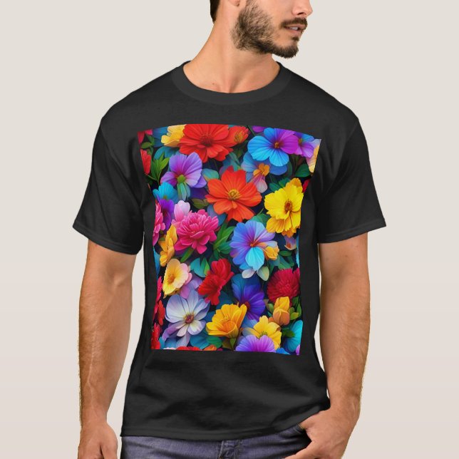 Camiseta Patrón de flores multicolores-75647 (Anverso)