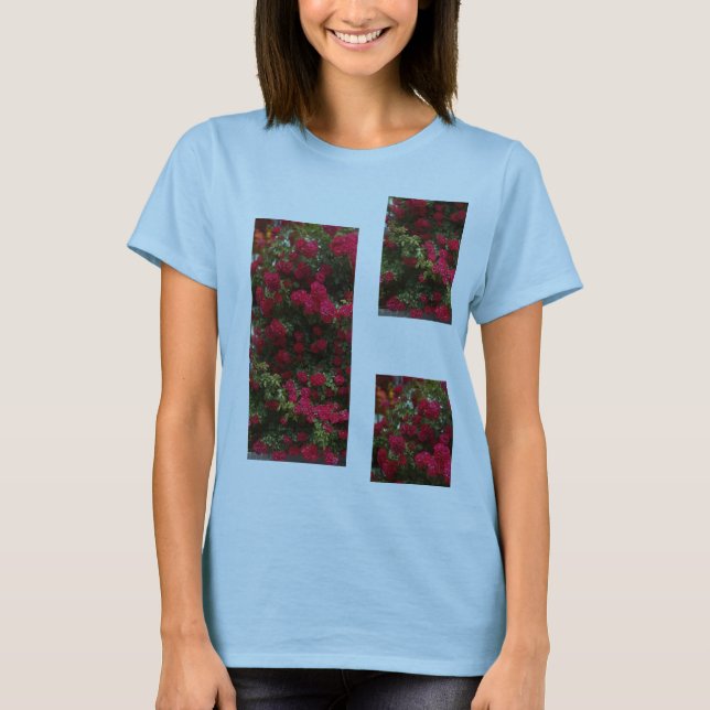 Camiseta Patrón de flores Rosa de verano femenino (Anverso)
