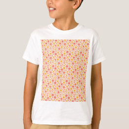 Camiseta Patrón de flores rosadas y amarillas