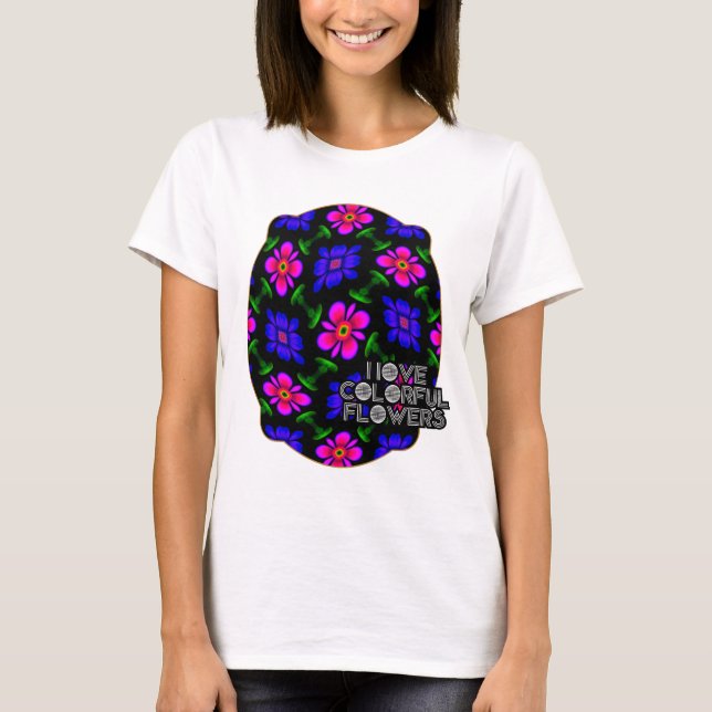 Camiseta Patrón de flores rosas adorables (Anverso)