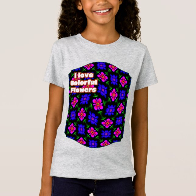Camiseta Patrón de flores rosas adorables (Anverso)