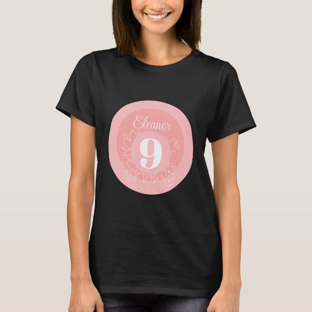 Camiseta Patrón De Flores Silvestres Blancas Cuidadosas En  (Anverso)