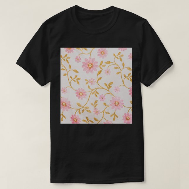 Camiseta Patrón de flores simple (Diseño del anverso)