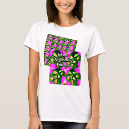 Camiseta Patrón de flores tropicales rosadas