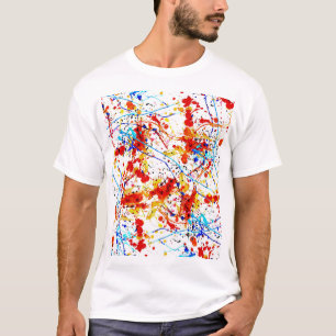 Camiseta Patrón de fondo blanco de puntos de color de agua