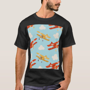 Camiseta Patrón de fondo de las nubes de los planos vintage