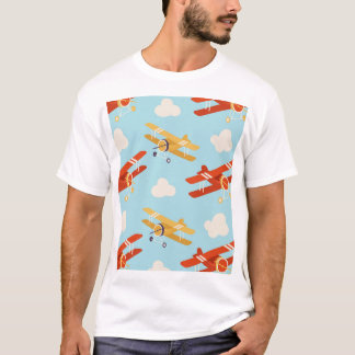 Camiseta Patrón de fondo de las nubes de los planos vintage