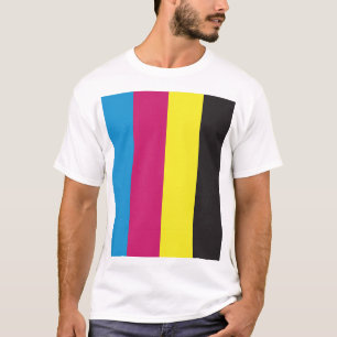 Camiseta patrón de fondo de rayas cmyk gráfico color cyan