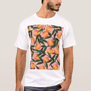 Camiseta Patrón de fondo rosa de fruta de color rosa.