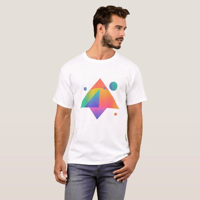 Camiseta Patrón de forma neón geométrica moderno (Anverso completo)