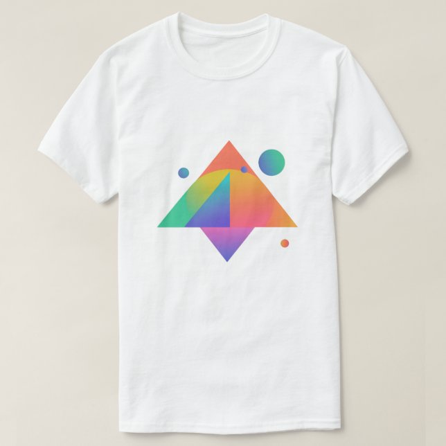 Camiseta Patrón de forma neón geométrica moderno (Diseño del anverso)