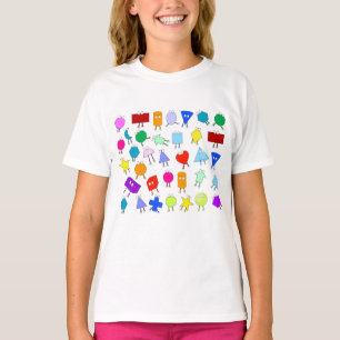 Camiseta Patrón de formas geométricas 2D y 3D coloridas
