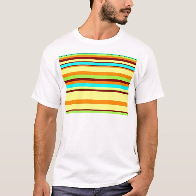 Camiseta Patrón de franja de diseño personalizado colorido (Anverso)